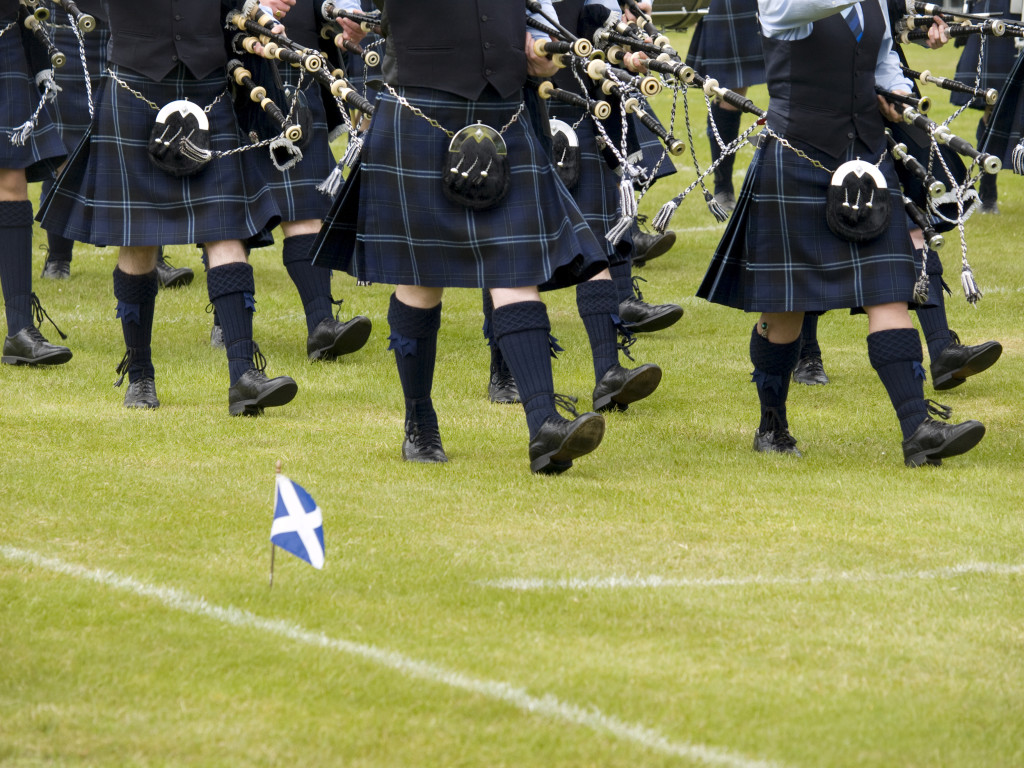 Marching Scottish Pipe Band