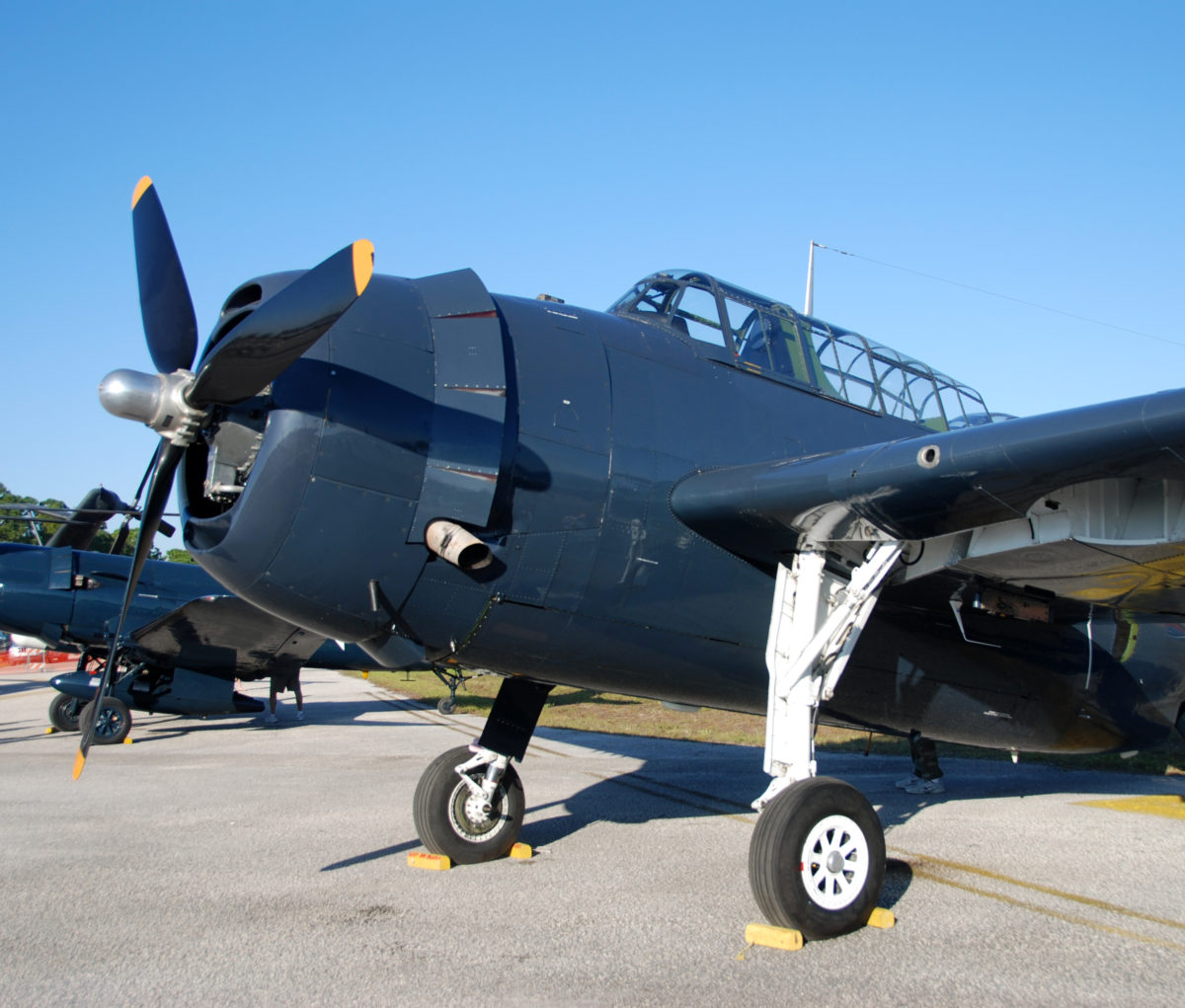 World War II era Navy airplanes in blue color