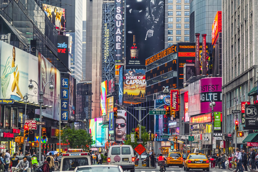 Times square billboard on the buildings